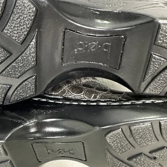 B.O.C Born Concept size 10  Peggy Croc Embossed Clog GRAY Faux Leather Shoe - Picture 9 of 9